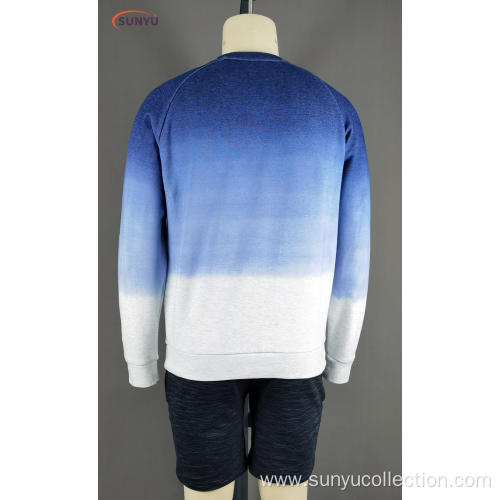 Men's gradient color sweatshirt without hood
